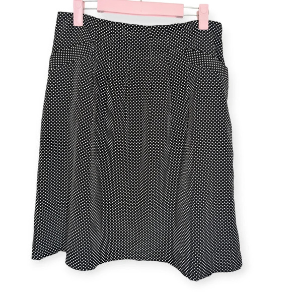 THE LIMITED Outback Red A-Line Dot Skirt Black White Polka Dots Pockets EUC S - Picture 2 of 8